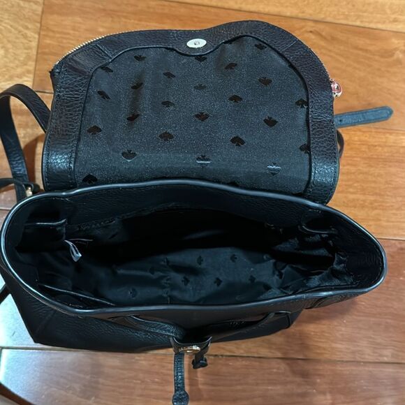 kate spade Black Pebbled Leather Drawstring Backpack main image 9